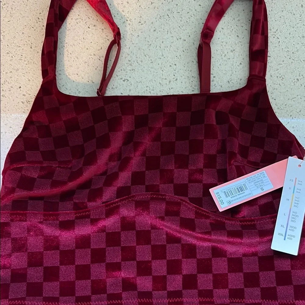 Target Colsie Red Velvet Textured Bra - Picture 2 of 3
